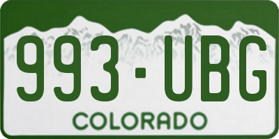 CO license plate 993UBG
