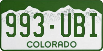 CO license plate 993UBI
