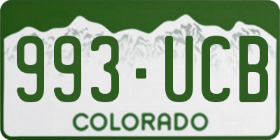CO license plate 993UCB