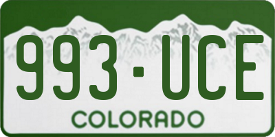 CO license plate 993UCE