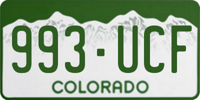 CO license plate 993UCF