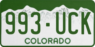 CO license plate 993UCK