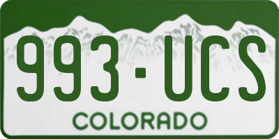 CO license plate 993UCS