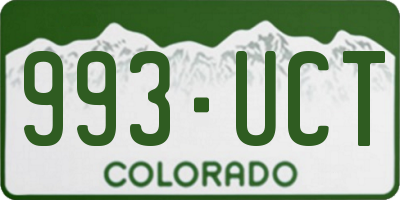 CO license plate 993UCT