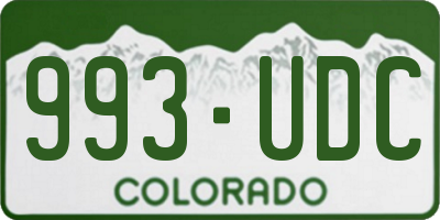 CO license plate 993UDC