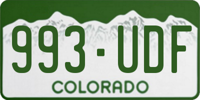 CO license plate 993UDF