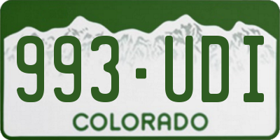 CO license plate 993UDI