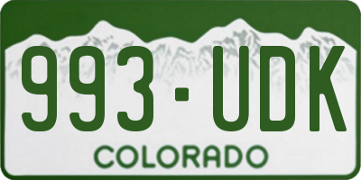 CO license plate 993UDK