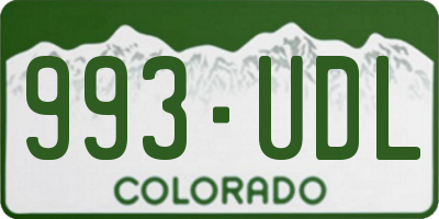 CO license plate 993UDL