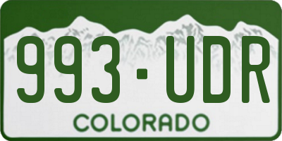 CO license plate 993UDR