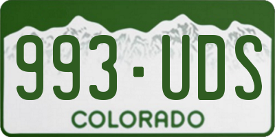 CO license plate 993UDS