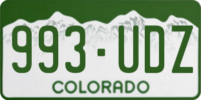 CO license plate 993UDZ