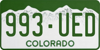 CO license plate 993UED