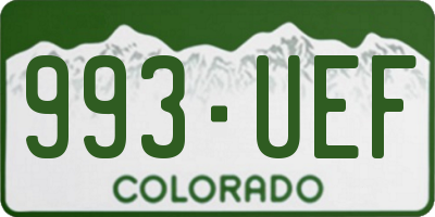 CO license plate 993UEF