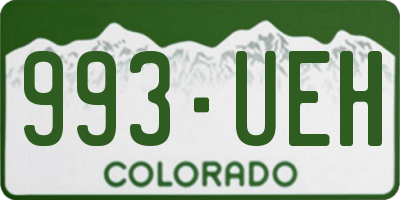CO license plate 993UEH