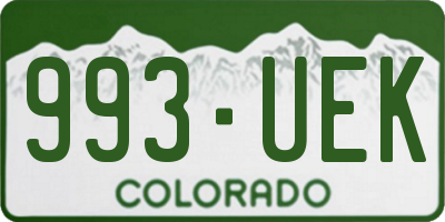 CO license plate 993UEK