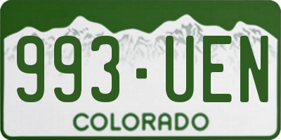 CO license plate 993UEN