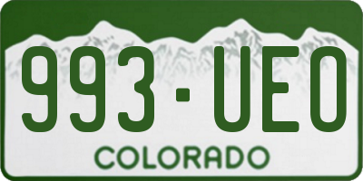 CO license plate 993UEO