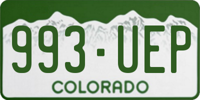 CO license plate 993UEP