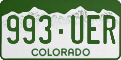 CO license plate 993UER