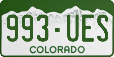 CO license plate 993UES