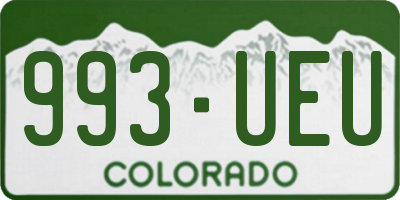 CO license plate 993UEU