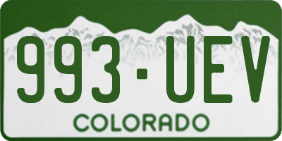 CO license plate 993UEV