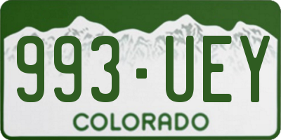 CO license plate 993UEY
