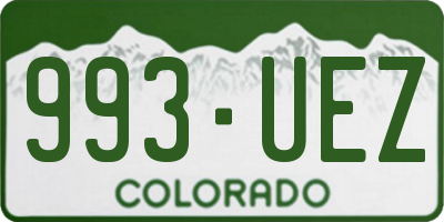 CO license plate 993UEZ