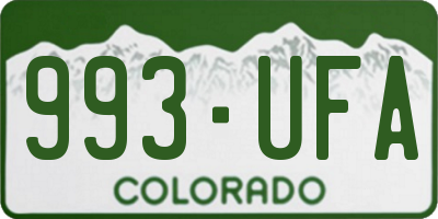 CO license plate 993UFA