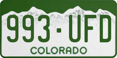 CO license plate 993UFD