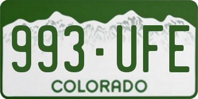 CO license plate 993UFE