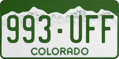 CO license plate 993UFF