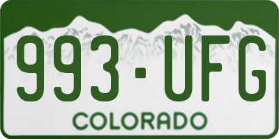 CO license plate 993UFG
