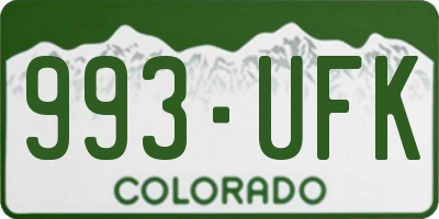 CO license plate 993UFK