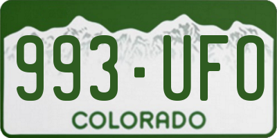 CO license plate 993UFO