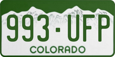 CO license plate 993UFP