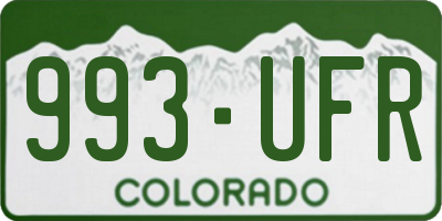 CO license plate 993UFR