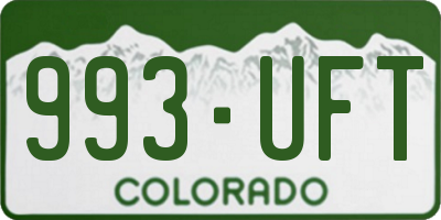 CO license plate 993UFT