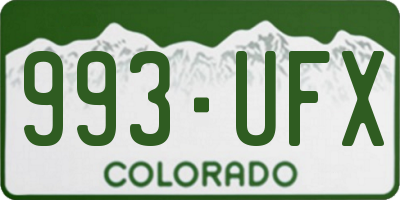 CO license plate 993UFX