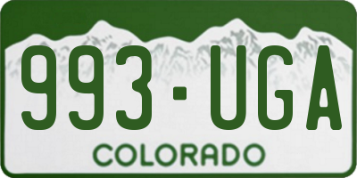 CO license plate 993UGA