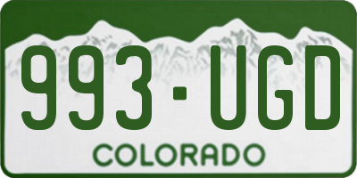 CO license plate 993UGD