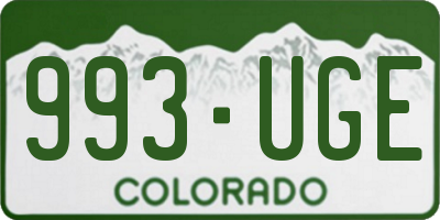 CO license plate 993UGE