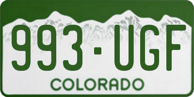 CO license plate 993UGF