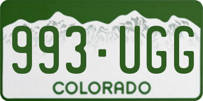 CO license plate 993UGG