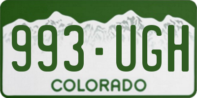 CO license plate 993UGH