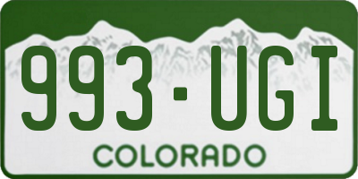 CO license plate 993UGI
