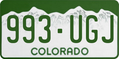 CO license plate 993UGJ