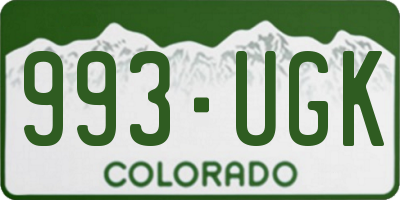 CO license plate 993UGK