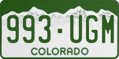 CO license plate 993UGM